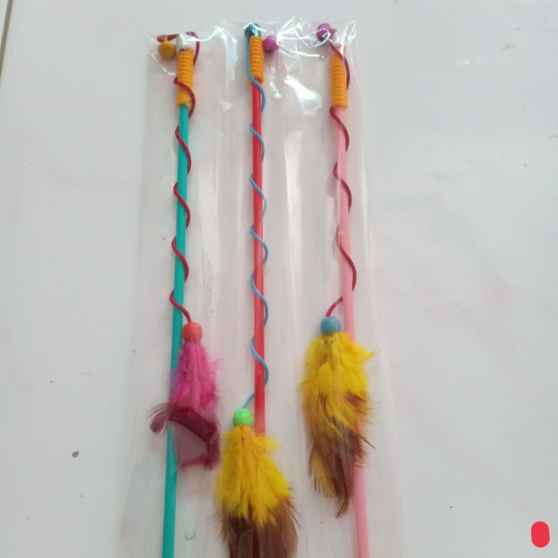 Mainan Kucing Tongkat Tali Bulu