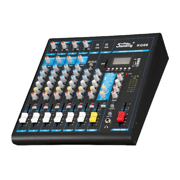 Soundking KG08 8-input Professional Audio Mixing Console with MP3/USB