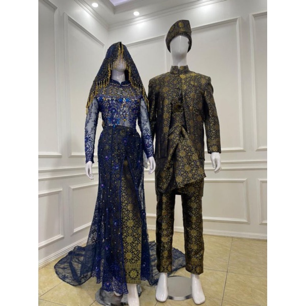 SALE..SALE PAKET KOMPLIT /!! COUPLE BAJU KEBAYA AKAD NIKAH/KEBAYA AKAD COUPLE BESKAP BRIDAL