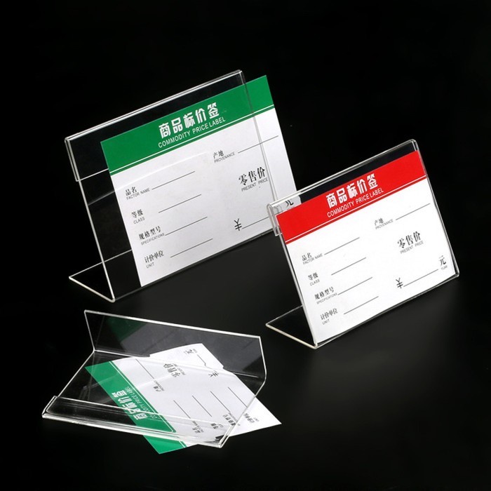 Akrilik Desk Label Medium - Tent Card Brosur Acrylic Meja Sedang