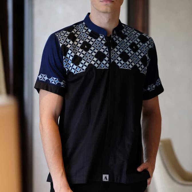 Baju Koko Al-Achwan Khuza Black New Collection Al Achwan 2019 - Hitam, S