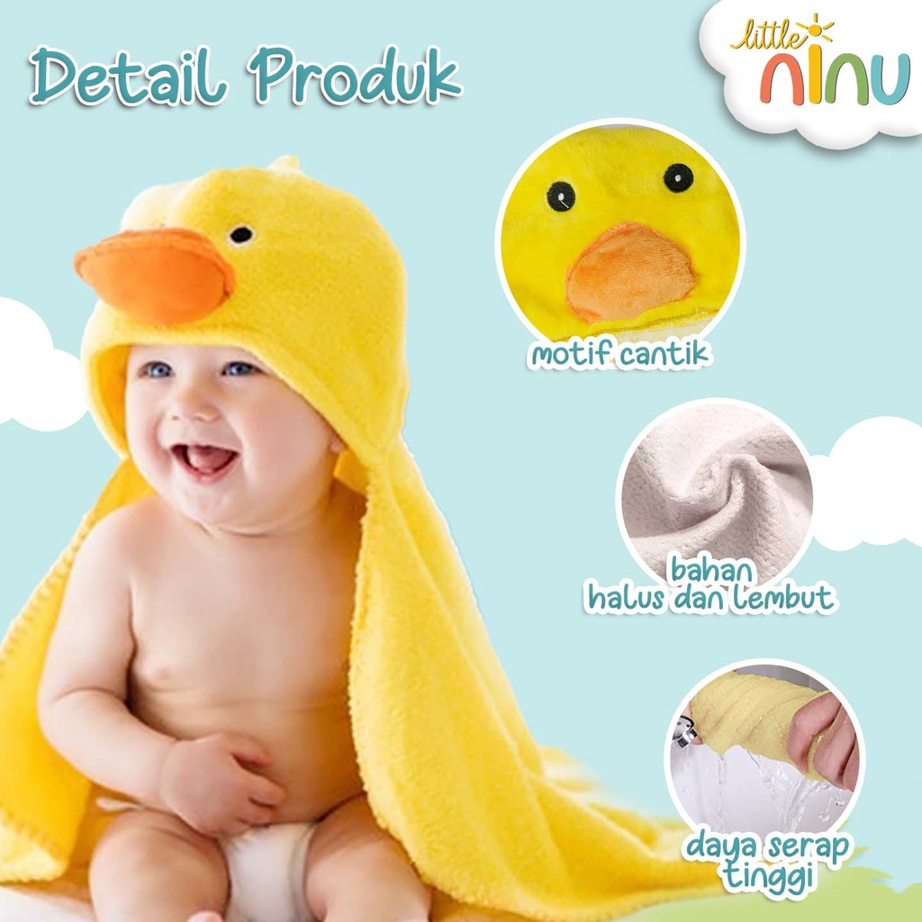 Little Ninu Handuk Ponco Hoodie Karakter Anak 0002