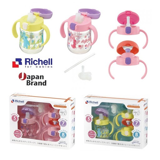 Richell TLI Step-up Mug Set Spout Bottle Botol Minum