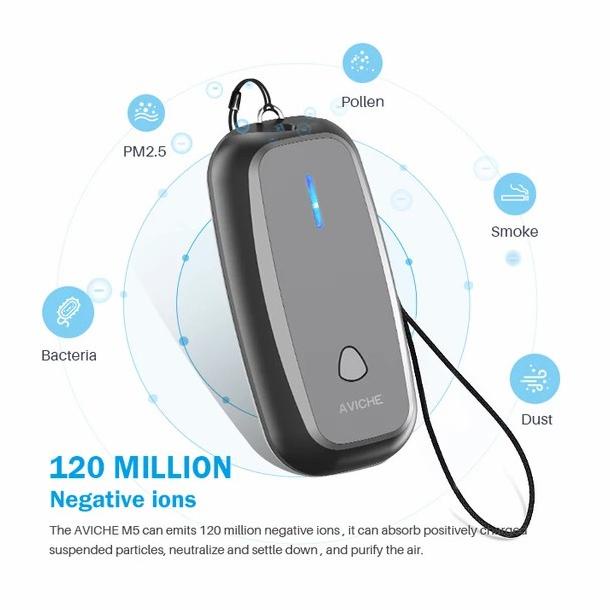 Air Purifier Portable Necklace Aviche M5 pembersih udara ionizer