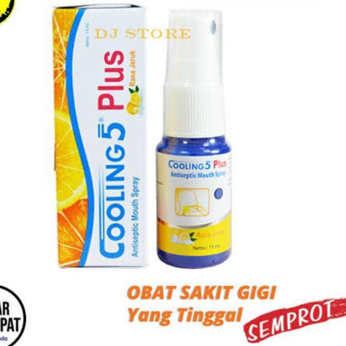 ORIGINAL COOLING 5 PLUS 15 ML ANTISEPTIK MULUT OBAT SAKIT GIGI SARIAWAN SPRAY RASA JERUK