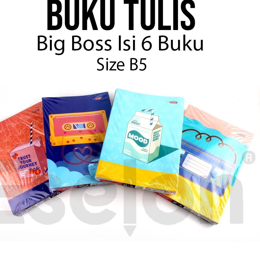 

6pcs Buku Tulis BIG BOSS Garis 42lbr/ Buku Tulis BIG BOSS ホ