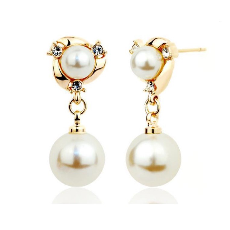 Anting Wanita Mutiara Gantung E38 BIG PEARL Women Stud Earrings Giwang Tusuk Cewe Korea Fashion