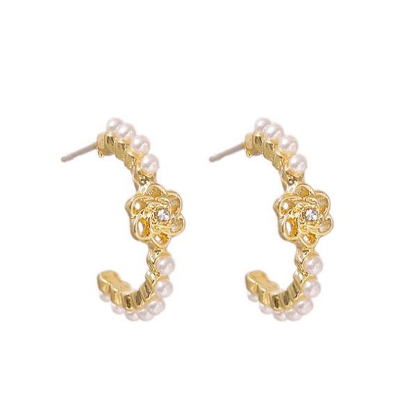 anting s925 bunga fairy pearl flower earrings jan278(1G3)