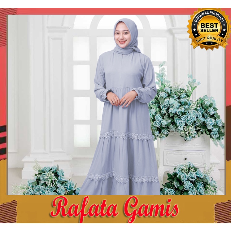 RAFATA GAMIS // GAMIS WANITA TERBARU 2022 // RENDA RAMPEL TIGA LAPIS // MODEL DREES IBU MENYUSUI // 