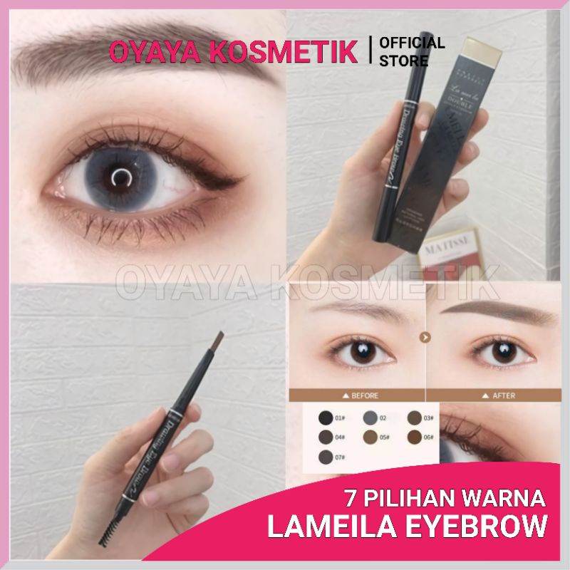 Pensil Alis Lameila Berkepala Ganda Eyebrow Lameila Berkepala 2 Tahan Lama Tersedia 7 pilihan Warna Untuk Dapat digunakan di berbagai Kesempatan Tahan Air Berwarna HITAM ABU DEEPBRON LIGHT COFFE  Berkualitas OYAYA KOSMETIK PEKANBARU GROSIR ECER RIAU