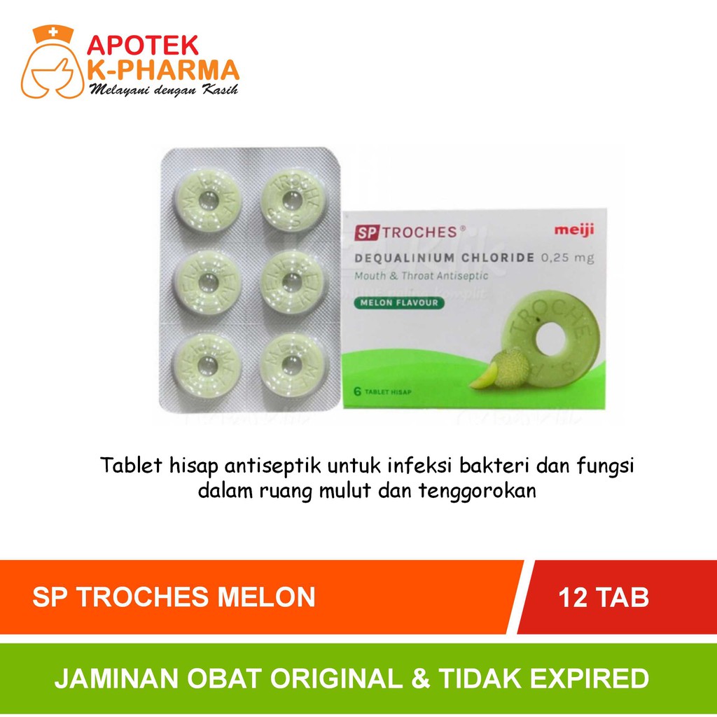SP Troches Rasa Melon Strip Isi 12 Tablet Obat Original Meiji