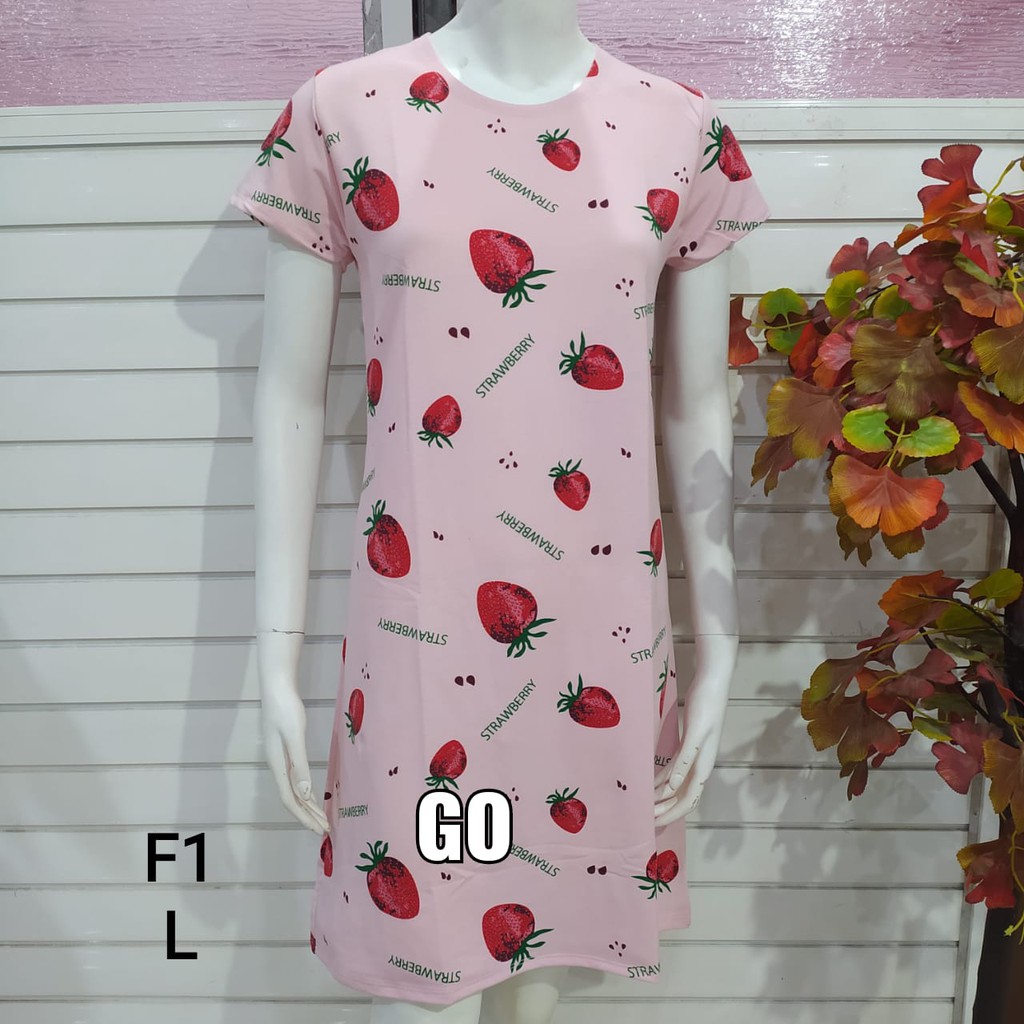 gof DMT-2 LMN DRESS/DASTER Wanita Casual Motif Pakaian Perempuan Lengan Pendek