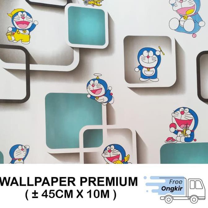 Wallpaper Dinding Stiker Walpaper dinding Doraemon Kotak 3D 45cmx10m HEMAT
