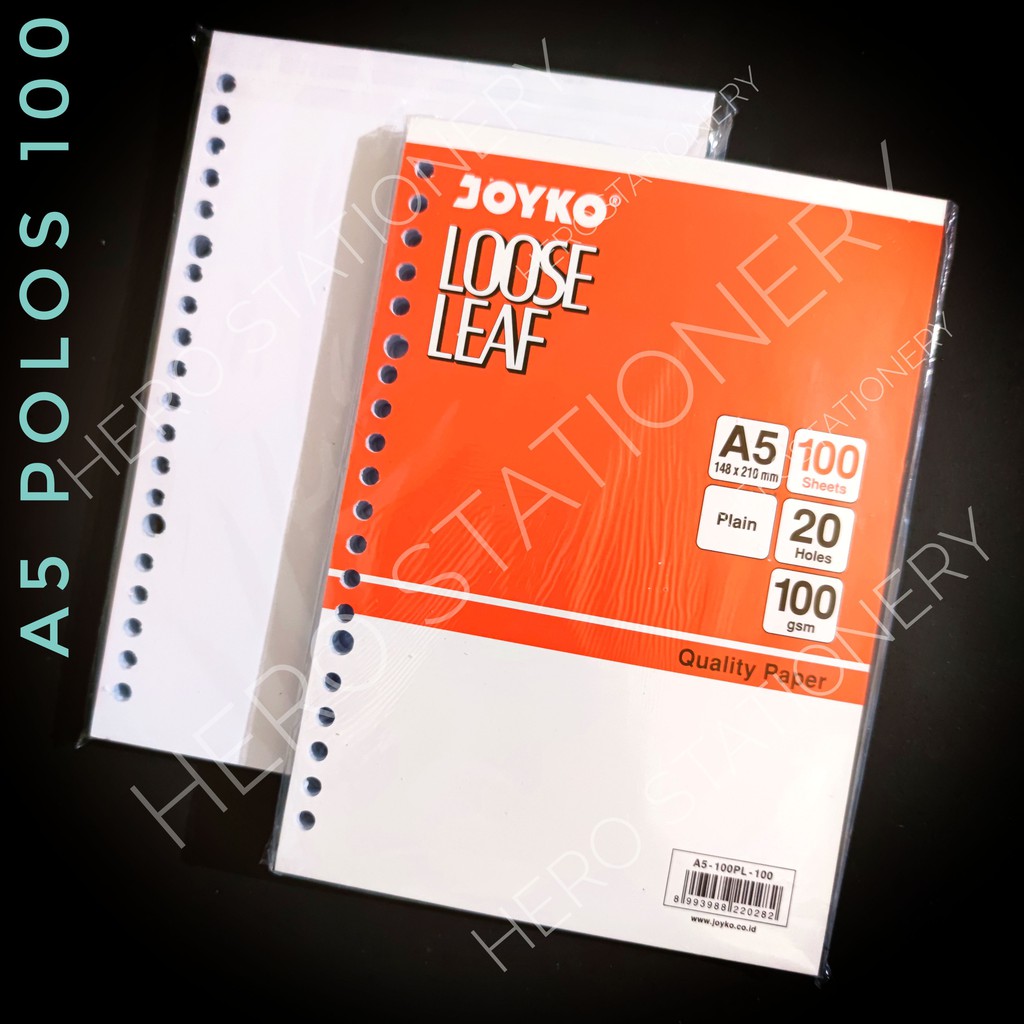 

Kertas isi file loose leaf polos plain joyko A5 100 lembar