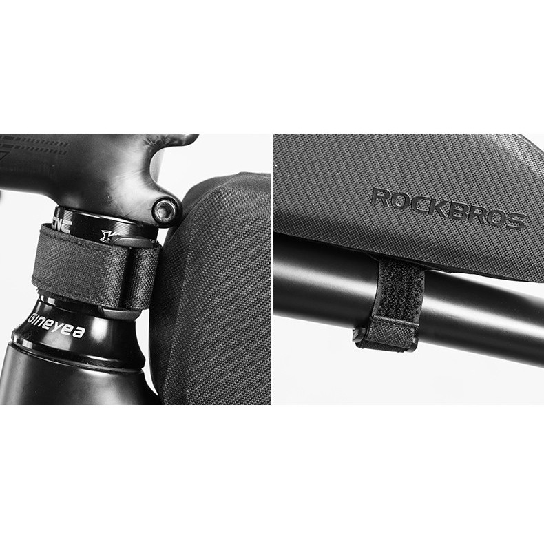 Tas Sepeda Rockbros Waterproof Frame Bag Bike Anti Air Warna Hitam Portable Gadget Smartphone