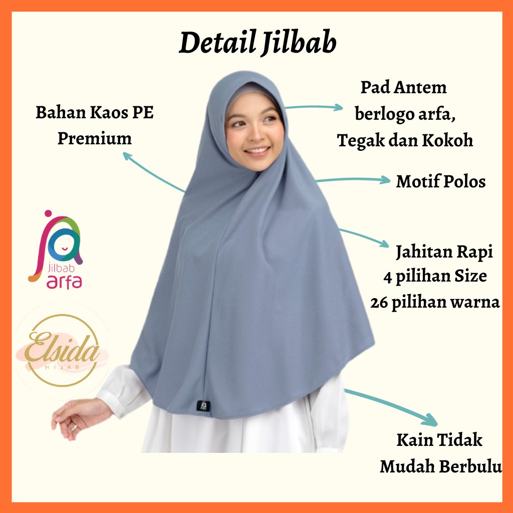 Jilbab Arfa warna Denim - Kerudung Kaos Daily Hijab Instan Terbaru-1