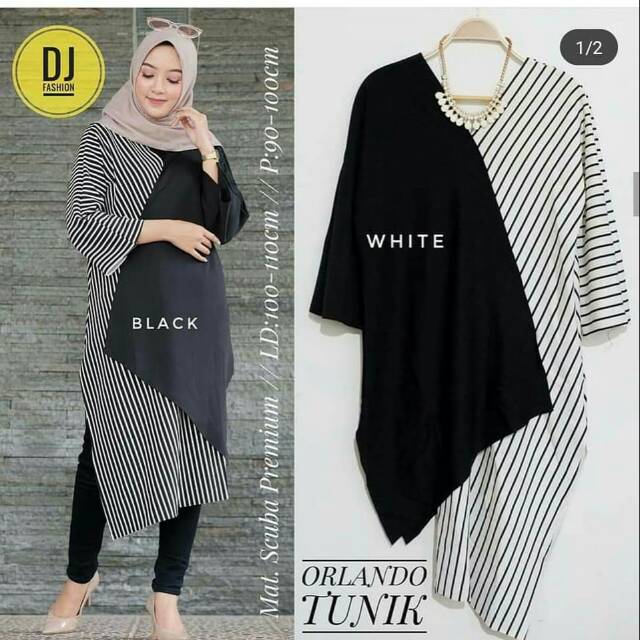 FASHION WANITA MODEL TUNIK NAGITA MOTIF SALUR