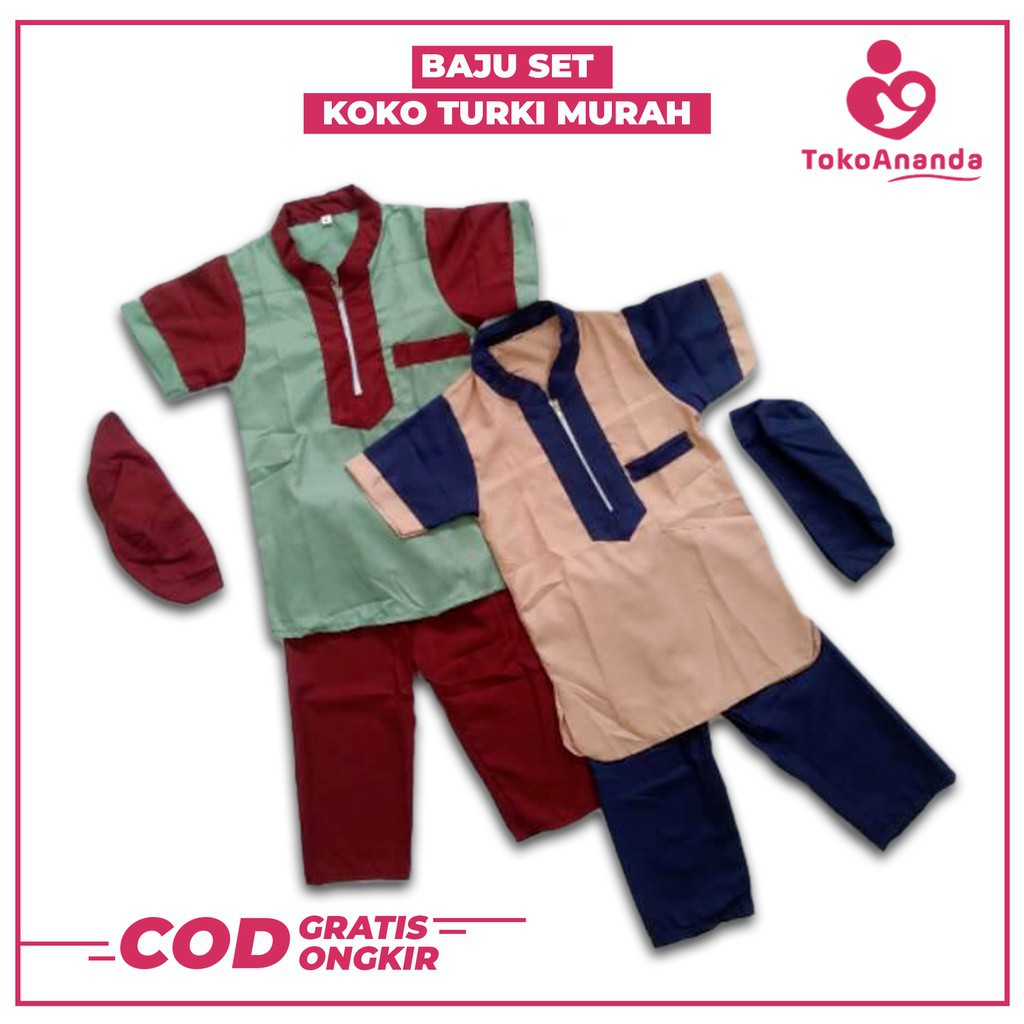 SETELAN KOKO ANAK TURKI POLOS / BAJU KOKO ANAK / BAJU MUSLIM ANAK COWO / KOKO ANAK / KOKO ANAK