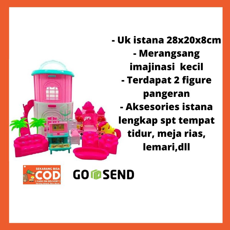 Mainan Bongkar Pasang Rumah Istana Kuda Poni Mainan Castle Rumah Rumahan