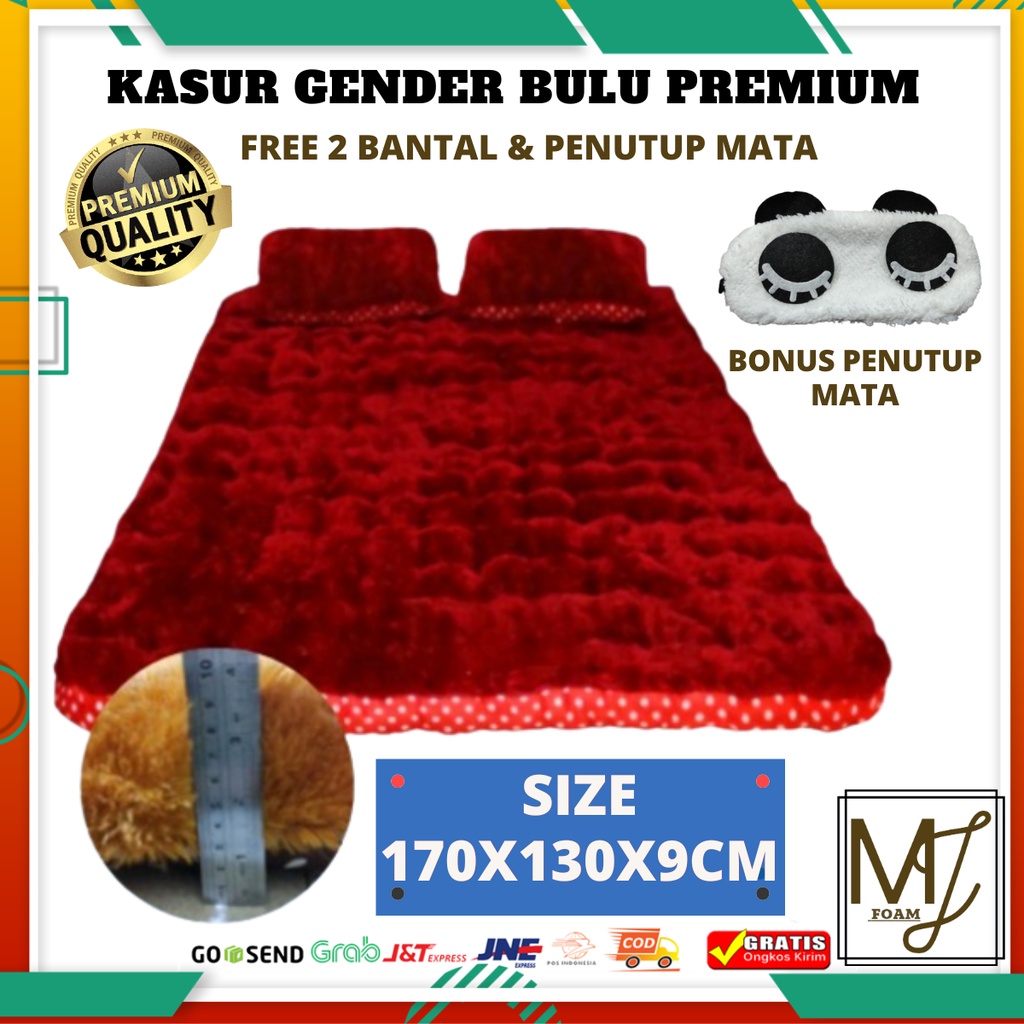 [ TARO MATRAS ] Kasur Gender Bulu Rasfur / Kasur Lantai Bulu Premium Tebal ( 9-10cm ) Bonus 2 bantal