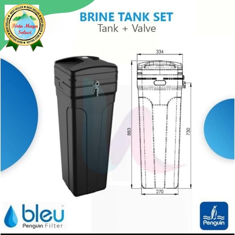 BRINE TANK SET + VALVE 100 LITER / TEMPAT GARAM FILTER AIR RESIN