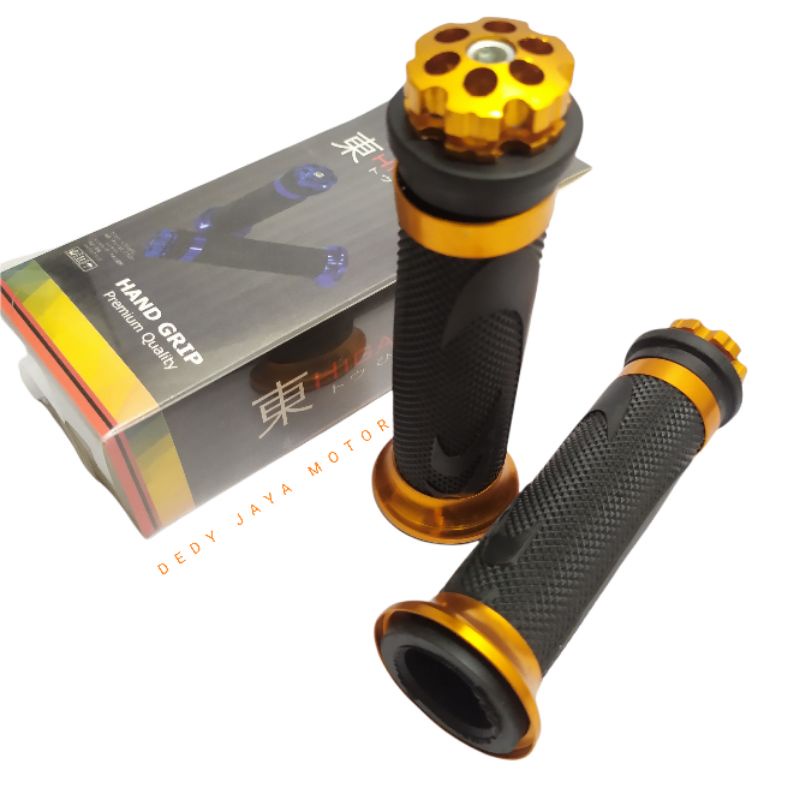 HAND GRIP VARIASI UNIVERSAL WARNA GOLD MEREK HIGASHI BEAT FI. NMAX. AEROX DLL