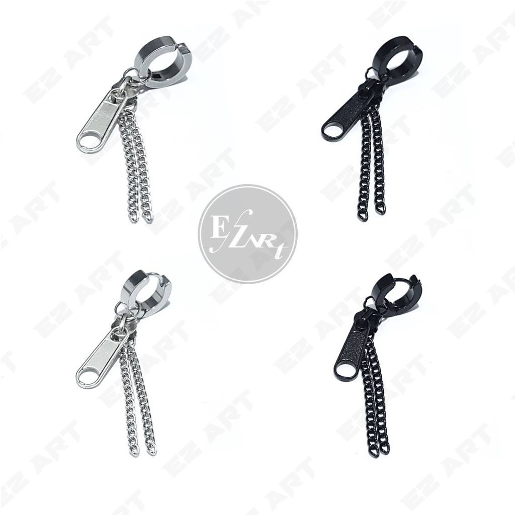 1Pc ANTING ANTI-MAINSTREAM KEPALA RESLETING / ZIPPER HEAD JEPIT TUSUK PRIA WANITA PUNK STAINLESS