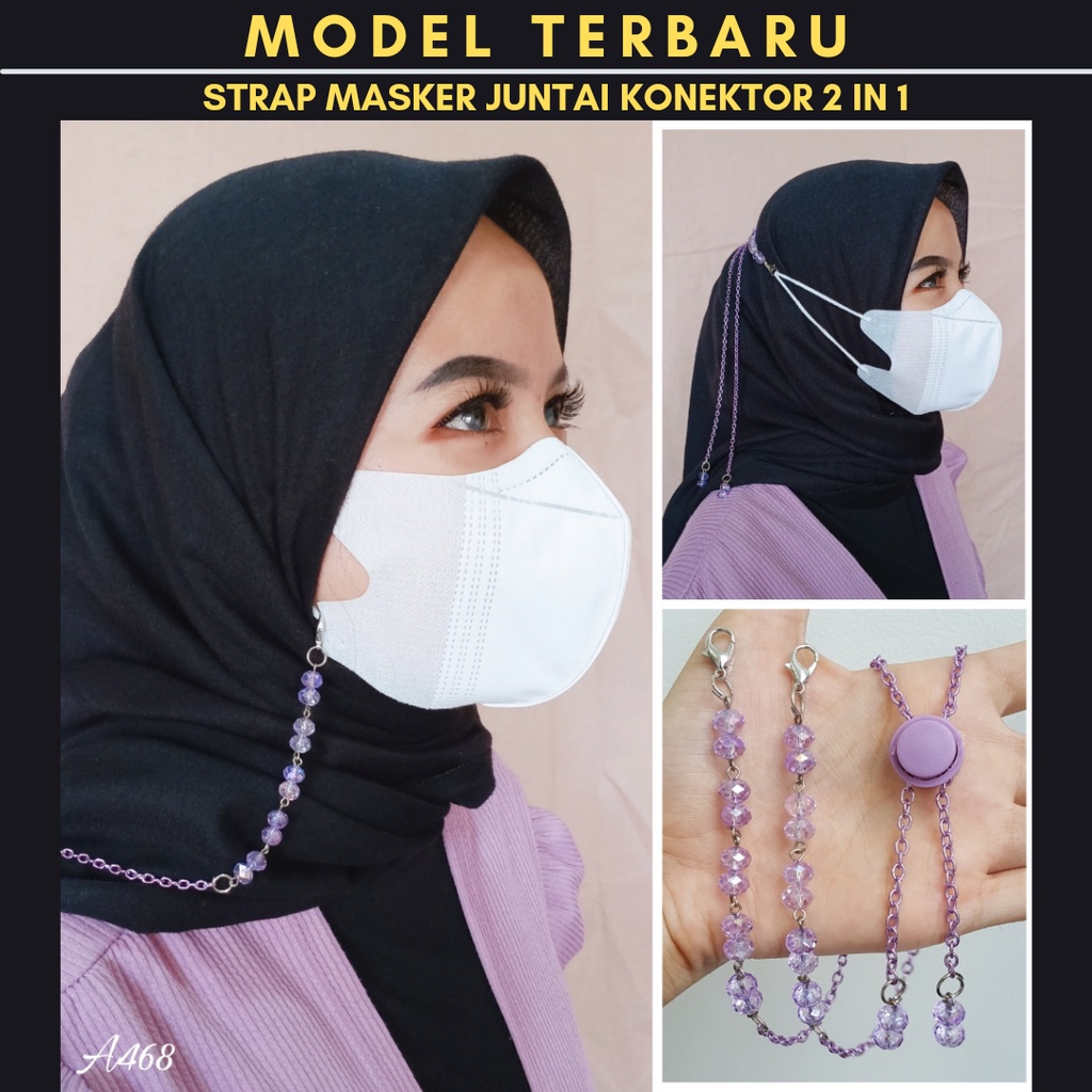 PGX Strap Masker Mewah Rantai Juntai Gantung Konektor 2in1 Aksesoris Fashion Korea A468