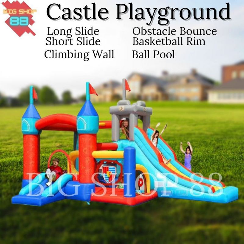 Rumah istana balon inflatable toys bouncy jumping castle mainan balon anak perosotan anak