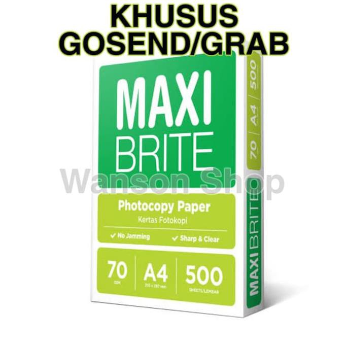

KERTAS HVS MAXI BRITE A4 70 GR GOJEK / GRAB ONLY