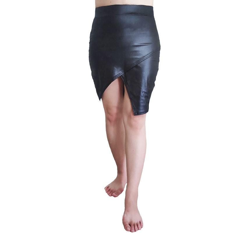 BSE-16 rok span kulit pu leather skirt wanita import korea kpop idol