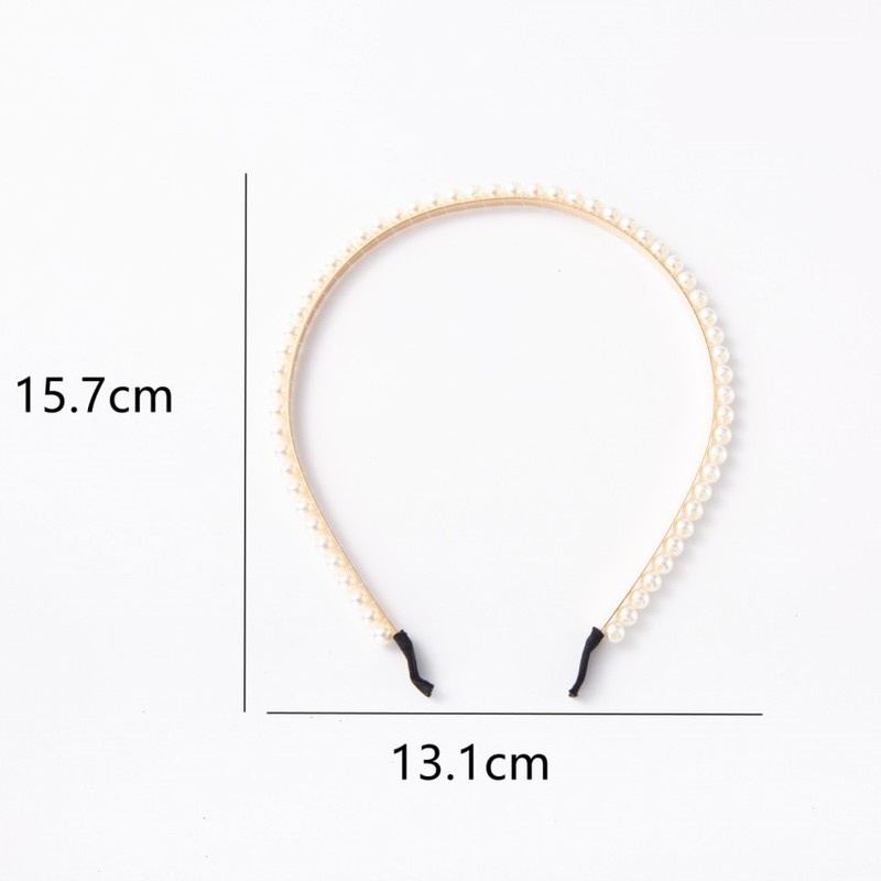 Women Korean INS Style Pearl Headbands / Girls Elegant Golden Metal Bridal Elastic Hair Hoop / Ladies Face Washing Makeup Headwear / Bath Hairbands / Ladies Daily Hair Accessories