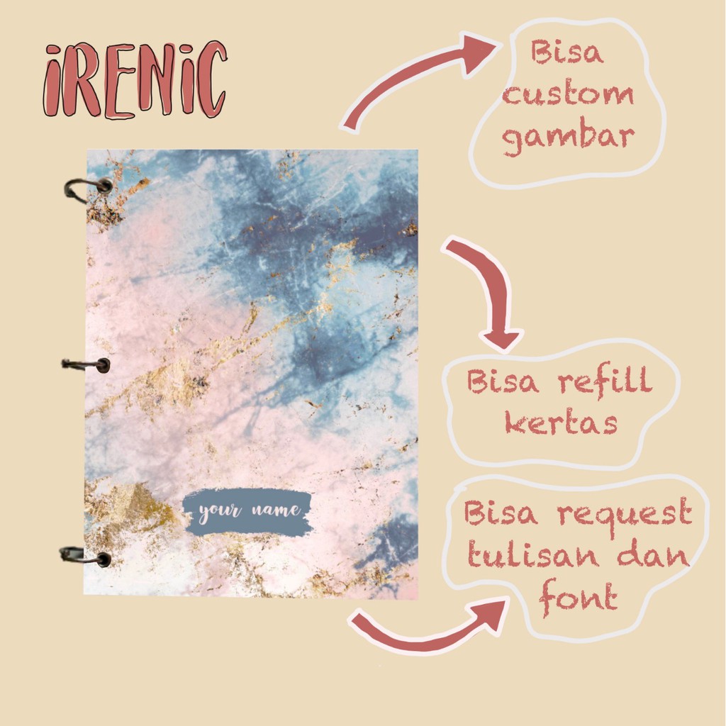 

Custom Notebook A5 Hard Cover Buku Catatan Binder Journal