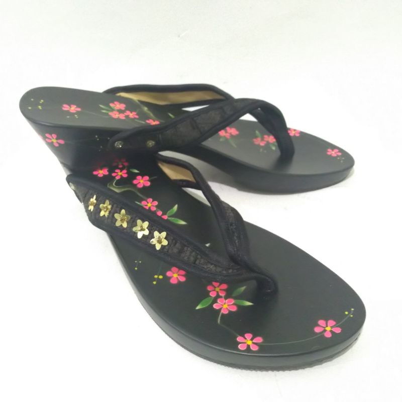 Sandal Wedges Kayu Wanita