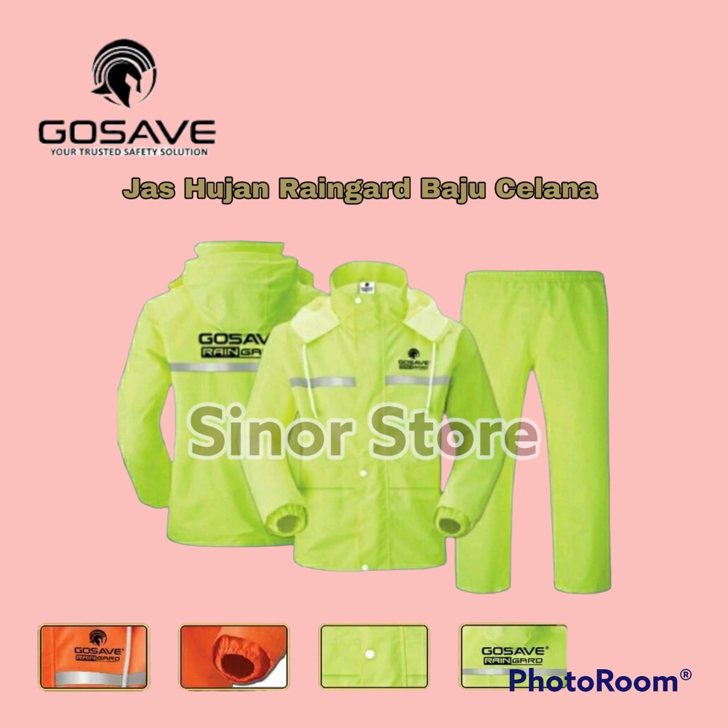 Jas Hujan RAINGARD Industrial Safety Raincoat Setelan Baju Celana Motor Tebal dan Modis