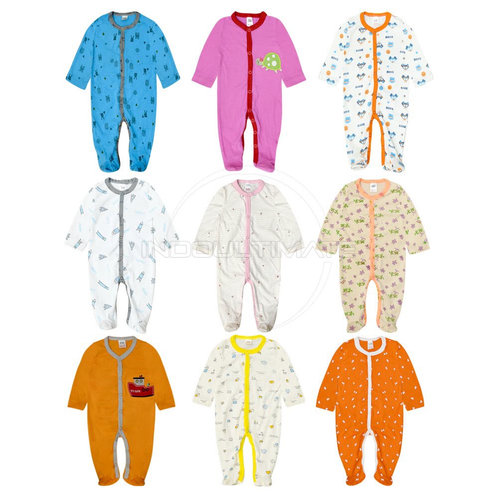 [RANDOM MOTIF] Sleepsuit Kaki Tutup Bayi Jumper Kaki Tutup Bayi Baru Lahir Lengan Panjang BC-09002