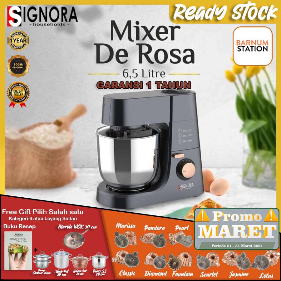 SIGNORA MIXER DE ROSA KAPASITAS 2 KG MIXER ROTI MIXER KUE PLUS BONUS