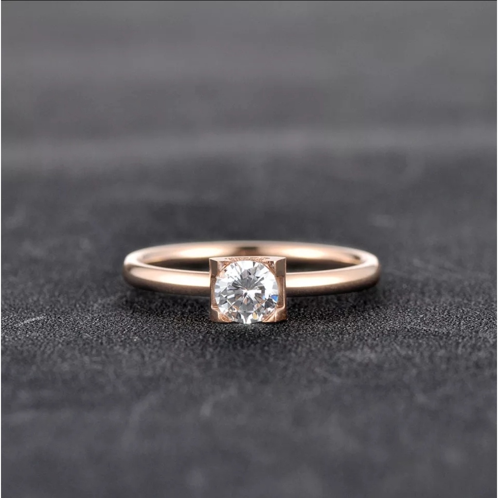 Cincin Titanium THE ONE CRYSTAL Tersedia Warna Rose Gold, Gold dan Silver