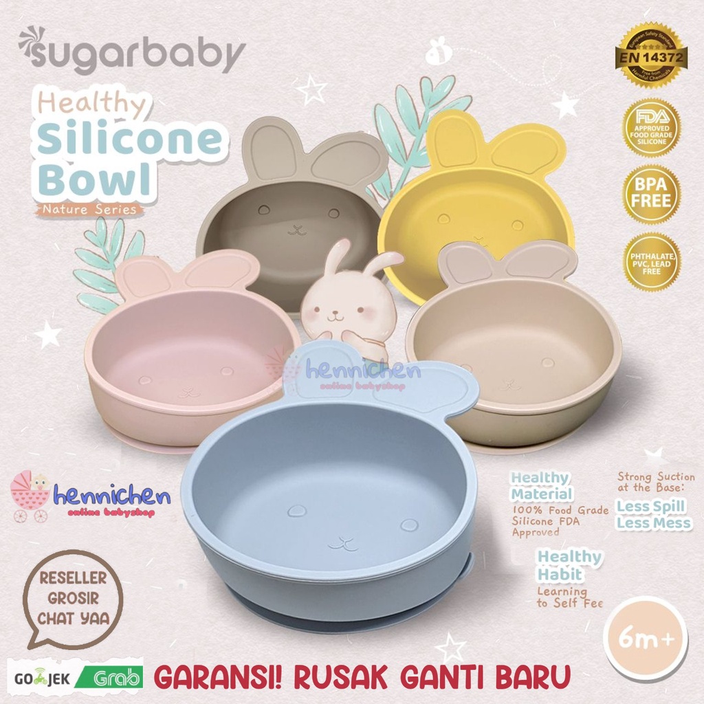 SUGAR BABY HEALTHY SILICONE BOWL NATURE SERIES SUGARBABY MANGKOK ANAK BAYI PERALATAN MAKAN BAYI