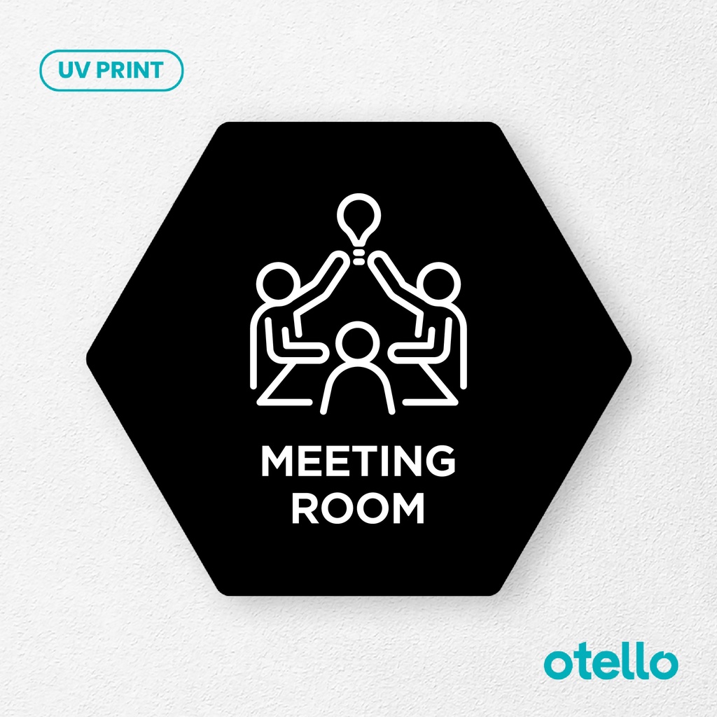 Meeting Room Sign Board Akrilik Tempel Signage Dinding Papan Label Acrylic Restoran Wall Stiker Dinding Petunjuk Toko Cafe