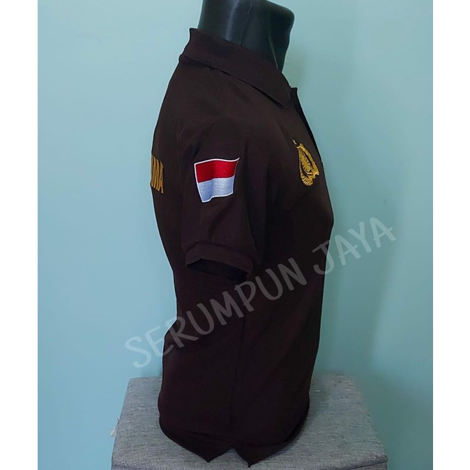 KAOS GADA PRATAMA COKLAT TERBARU - KAOS KERAH GADA PRATAMA COKLAT TERBARU FULL BORDIR