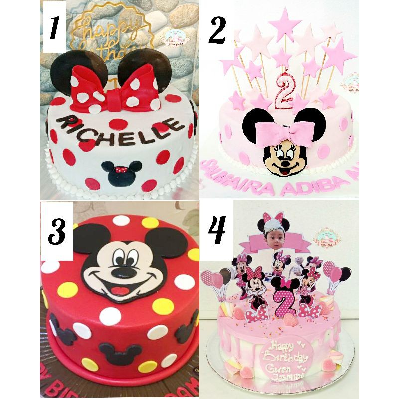 

Kue Ulang Tahun mickey & minie mouse / custome TANPA PO