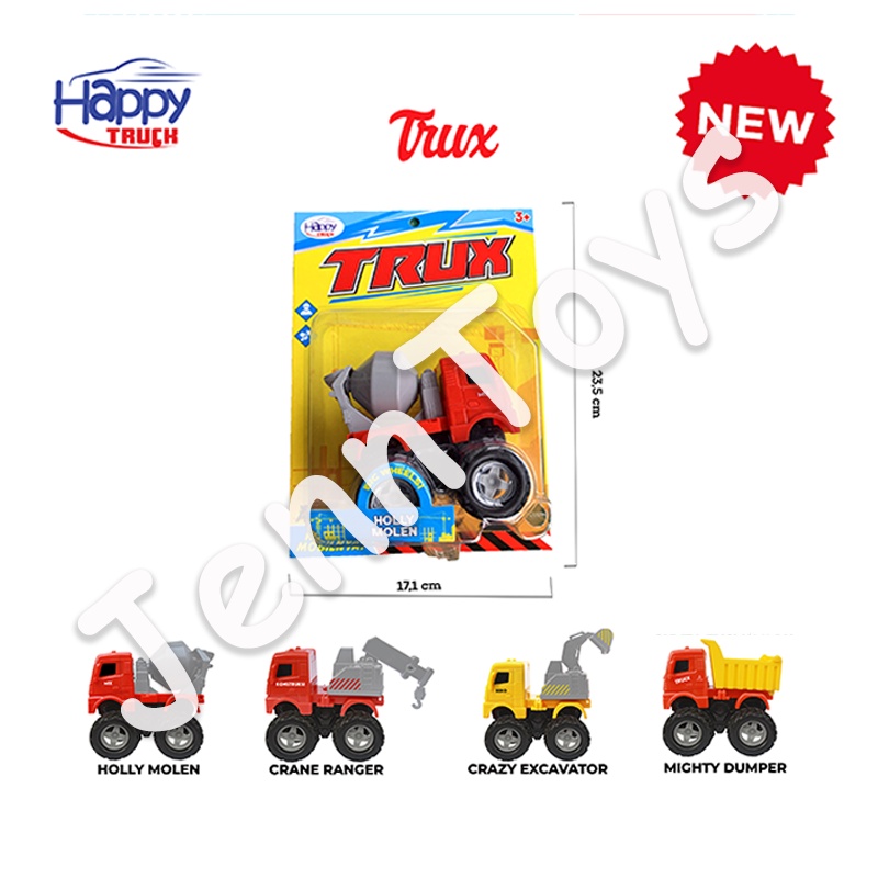 JennToys - Mainan anak laki laki Mobil mainan truk mainan pullback Mainan diecast MONSTER TRUCKS Super by Happy Truck - HAPPY TRUCK SUPER CAR FIGHTER CAR