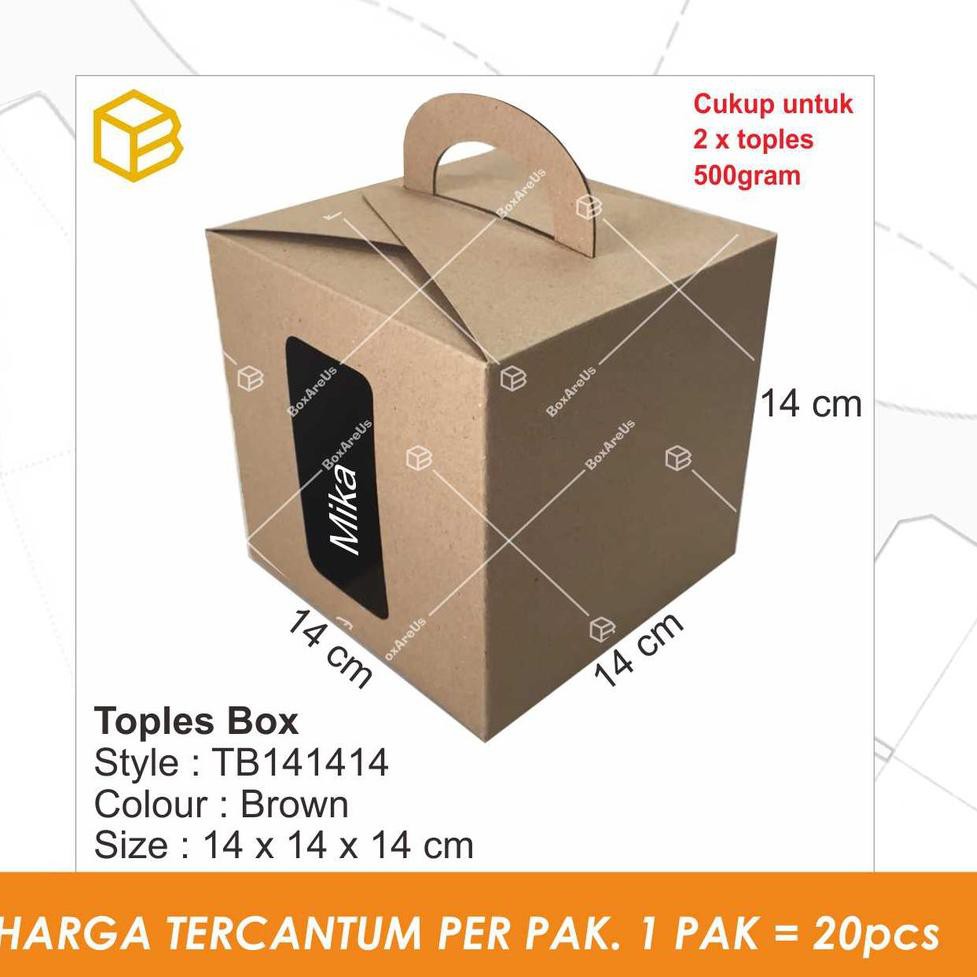 

Box. Packing. Kemasan. Dus. Toples Box. Cake Box. Gift Box - TB141414 (20pc) (KODE 353)