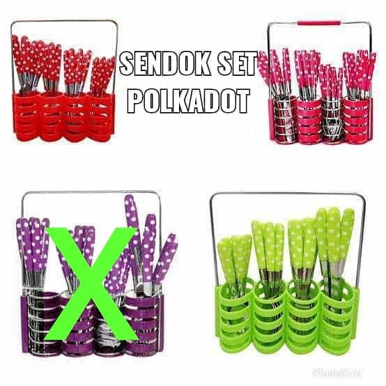 SENDOK SET POLKADOT / SENDOK POLKADOT SET