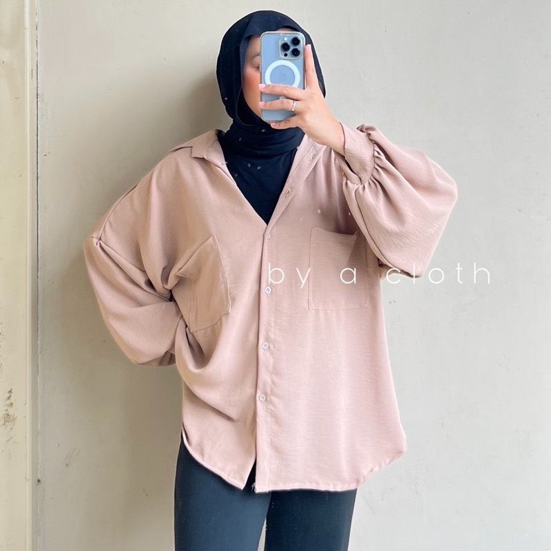 Kemeja Crinkle Oversize Kemeja Airflow Kemeja Jumbo - 004