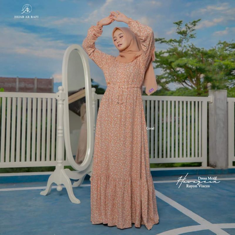 ARRAFI TERBARU✔️Dress Gamis Arrafi Hawayein motif 1 Terbaru Terlaris 2022 Bisa COD✔️Arrafi Hijabkitt