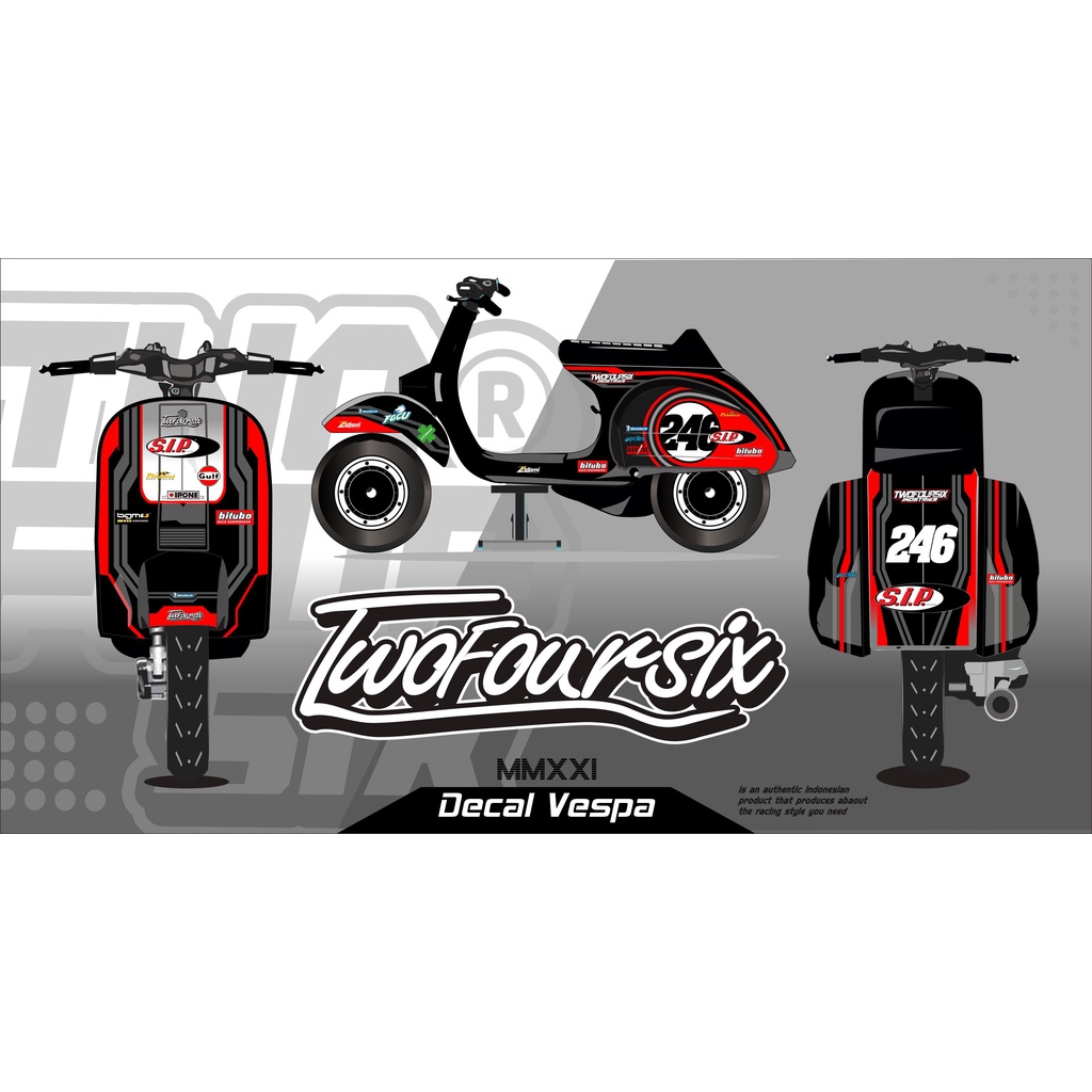 STIKER VESPA DECAL RACING TERMURAH POLINI