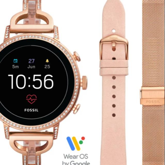 JAM TANGAN FOSSIL Q VENTURE HR ROSE GOLD - TONE STAINLESS STEEL FTW 6030 GEN 4