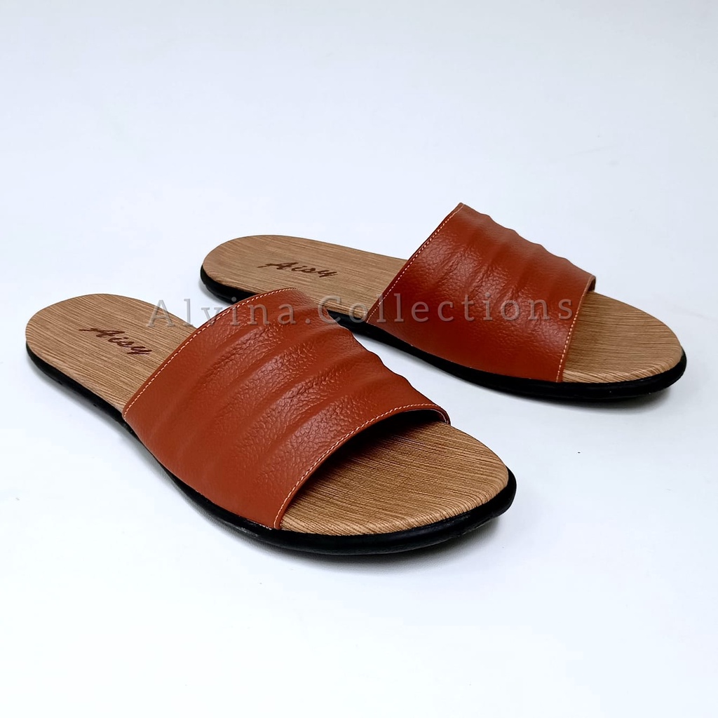 Sandal Wanita Sendal Selop Kulit Model Terbaru Ready Size 37-40